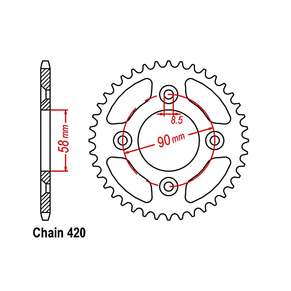 32T Rear Honda Sprocket (GEL)