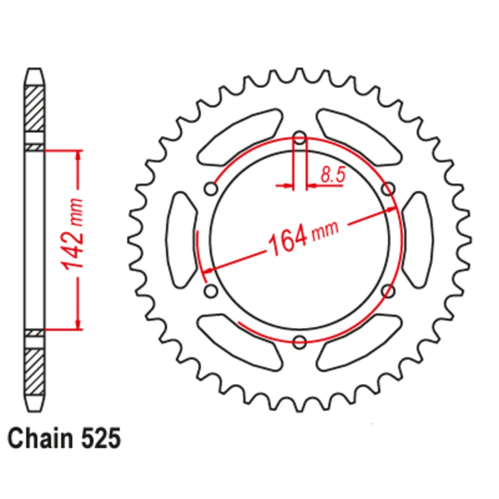 46T Hyosung GT650 R/S Rear Sprocket (1074)