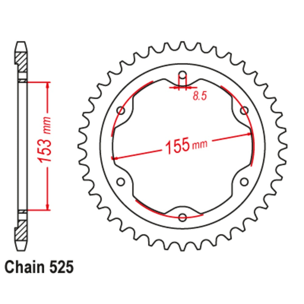 38T KTM 1290 Super Duke 15-16 Rear Sprocket (OEM 6131051038)