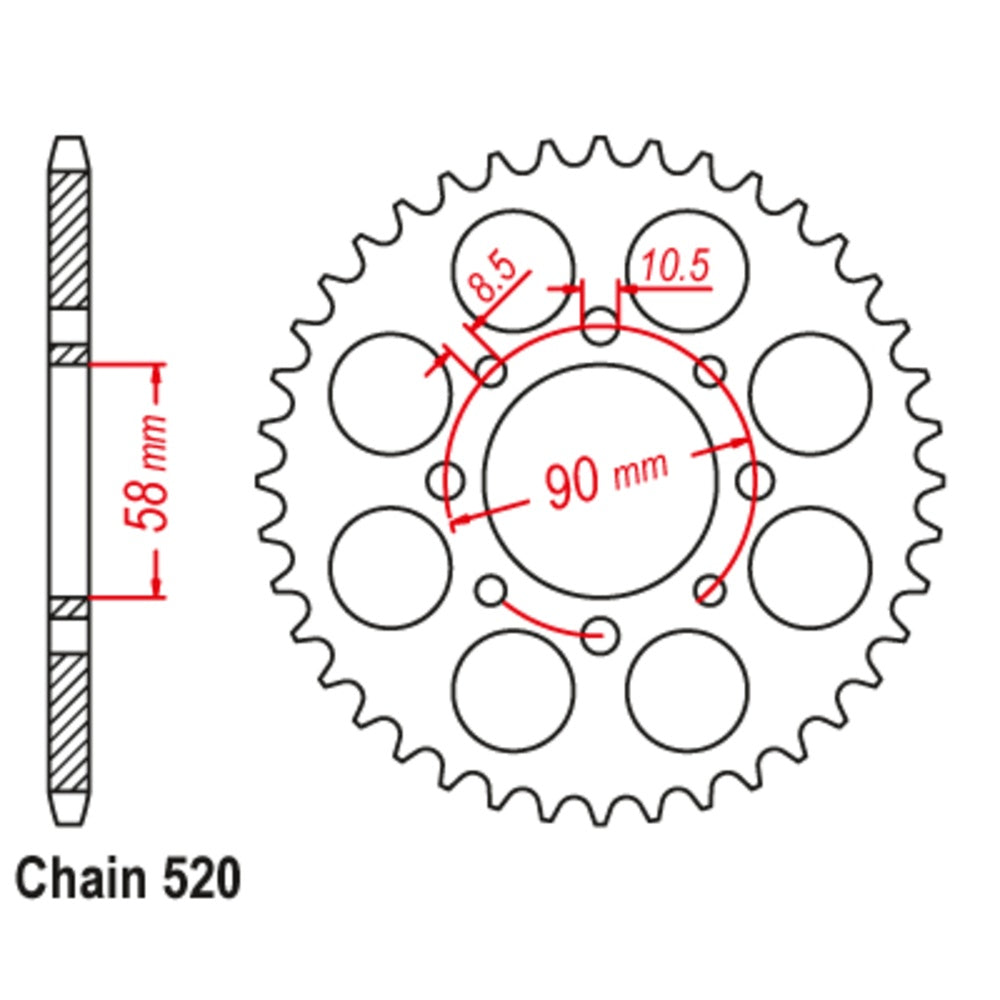 45T KTM 200 Duke Rear Sprocket (273)