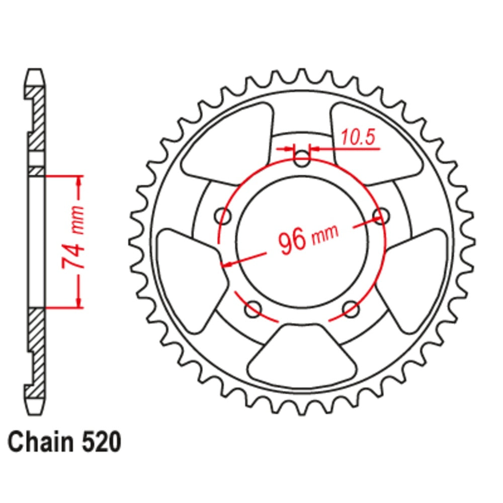 42T NSR250 Honda Rear Sprocket