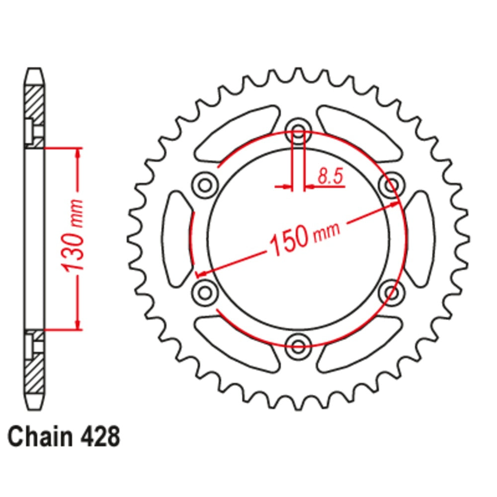 52T Honda CBR250 Rear Sprocket (1244)