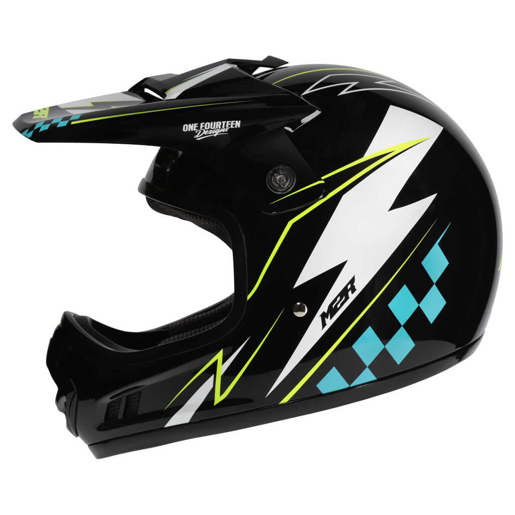 M2R MX2 Junior Helmet - LIGHTNING PC-3