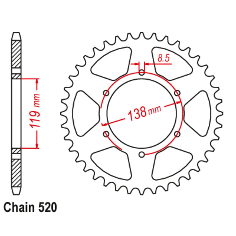 50T Hard Anodised Supersprox Alloy Spkt Husaberg