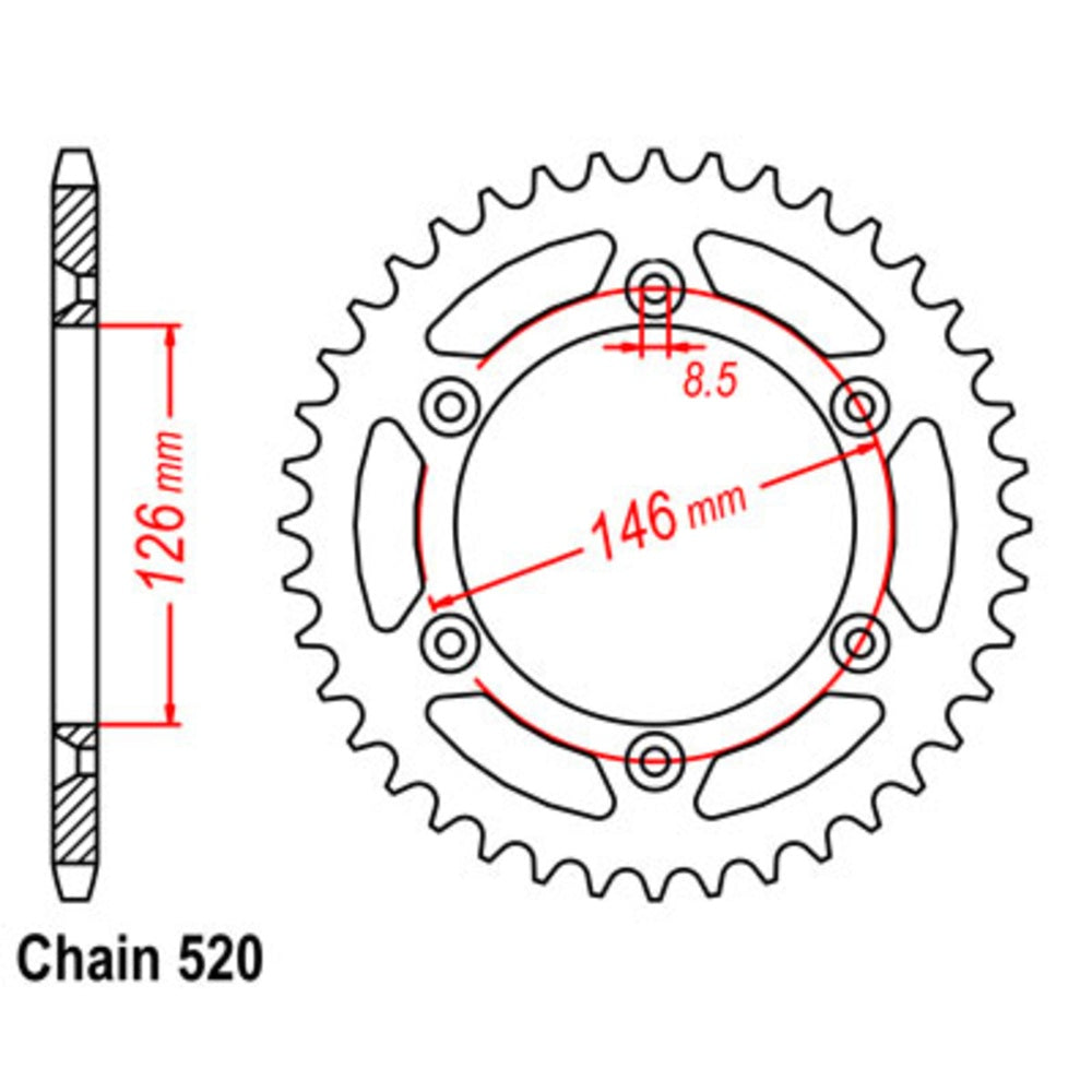 50T Stealth Supersprox Suzuki Rear Sprocket (808) Blue