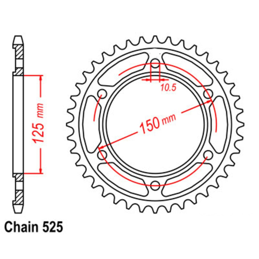 46T Orange Stealth KTM 950/990 Supersprox Rear Sprocket (899)