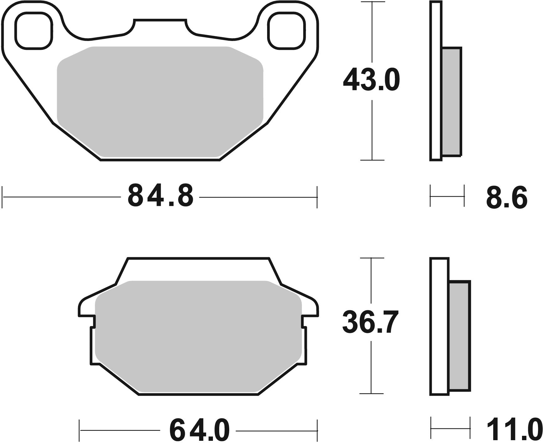 SBS FRICTION - Sinter Front / Rear Scooter Brake Pads (SBS 749) - 154MS-
