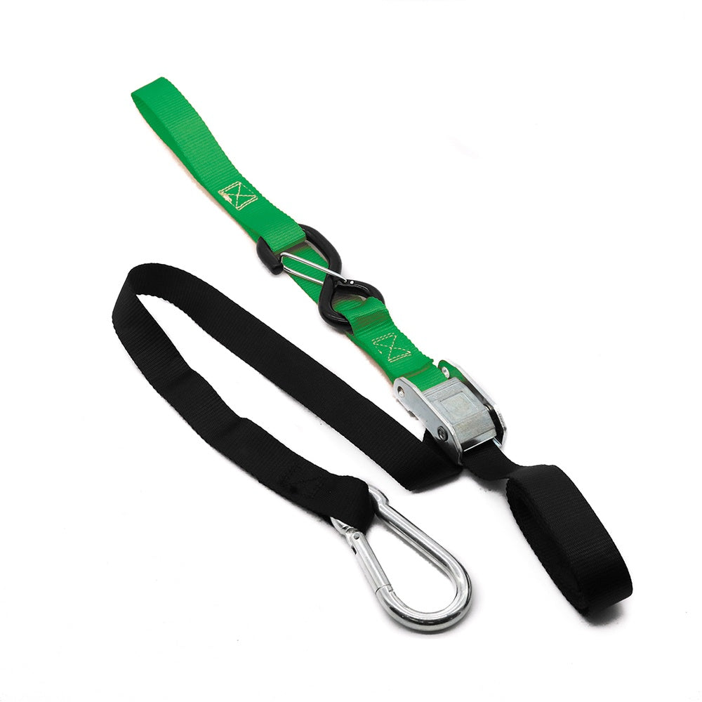 KMX Tie Down 25mm Snap Hook - Black/Green Soft Loop