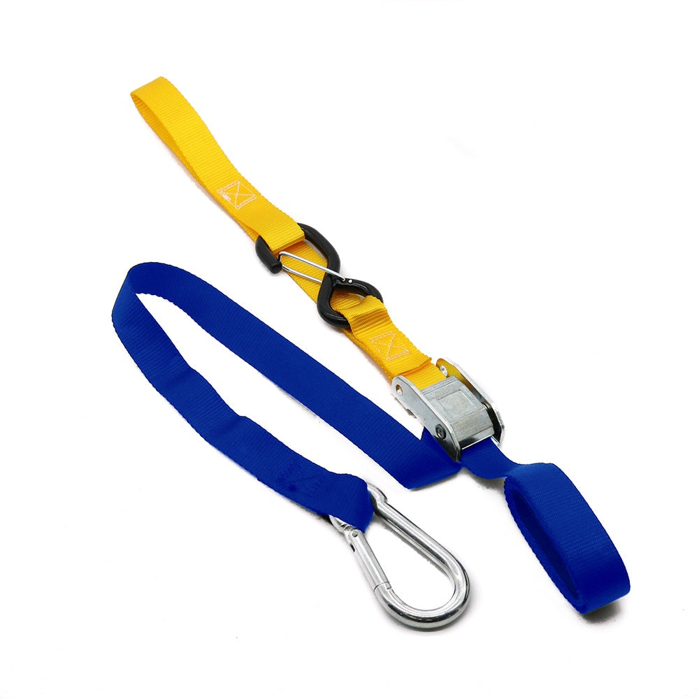 KMX Tie Down 25mm Snap Hook - Blue/Yellow Soft Loop