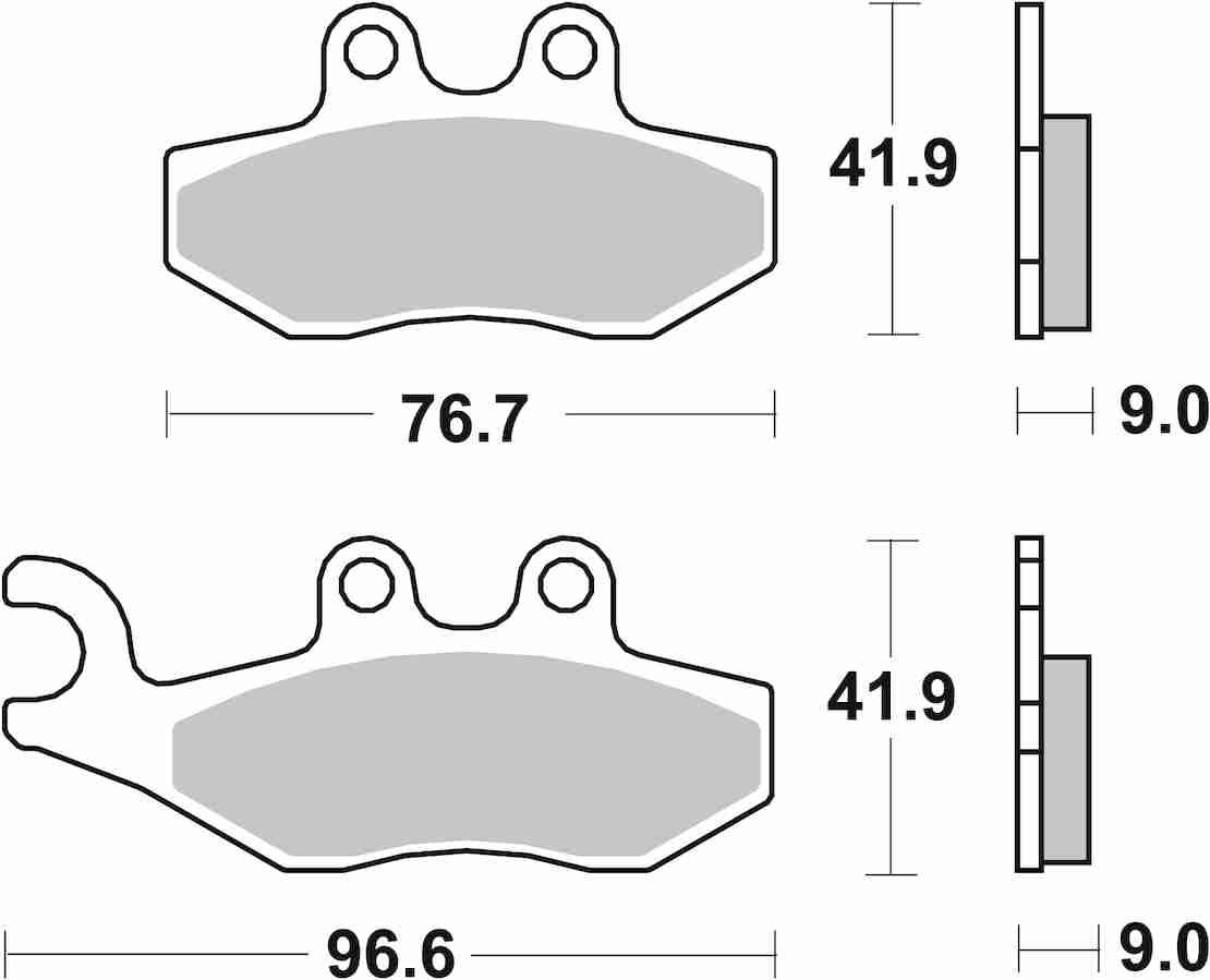 SBS FRICTION - Carbon Tech Front / Rear Scooter Brake Pads (SBS 786) - 177CT-