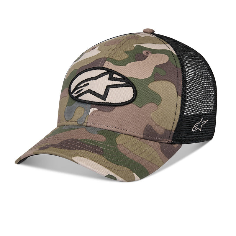 OBLIQUE CAMO TRUCKER HAT GREEN CAMO/BLACK
