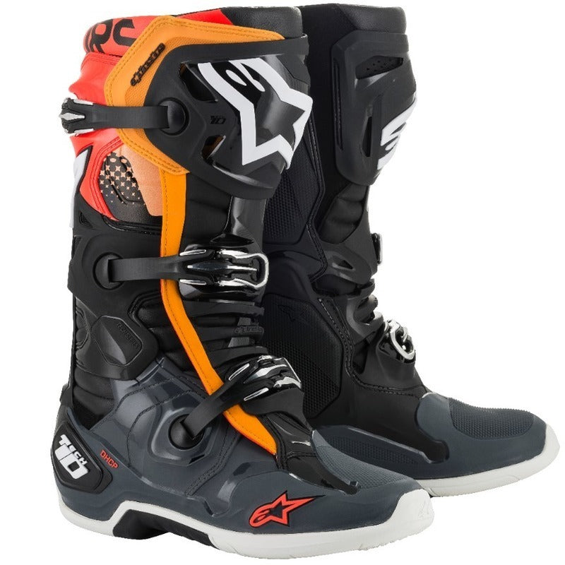 TECH 10 (MY20) BOOTS BLACK-GREY-ORANGE-FLURORED
