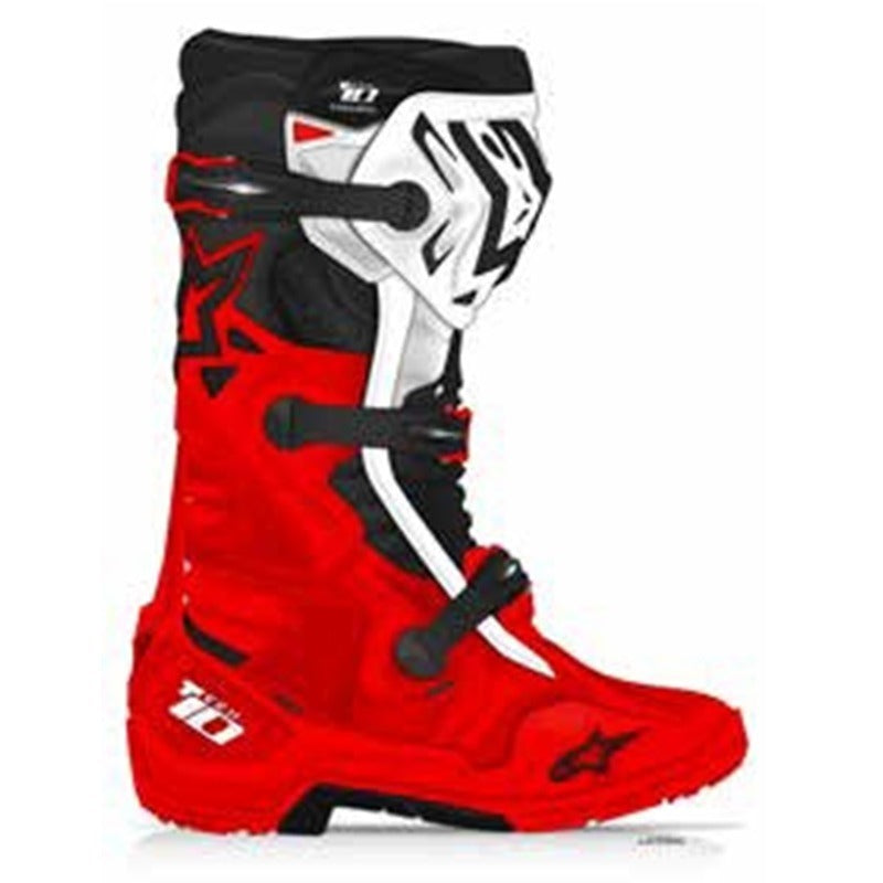 TECH 10 ENDURO BOOTS BRIGHT-RED BLACK WHITE