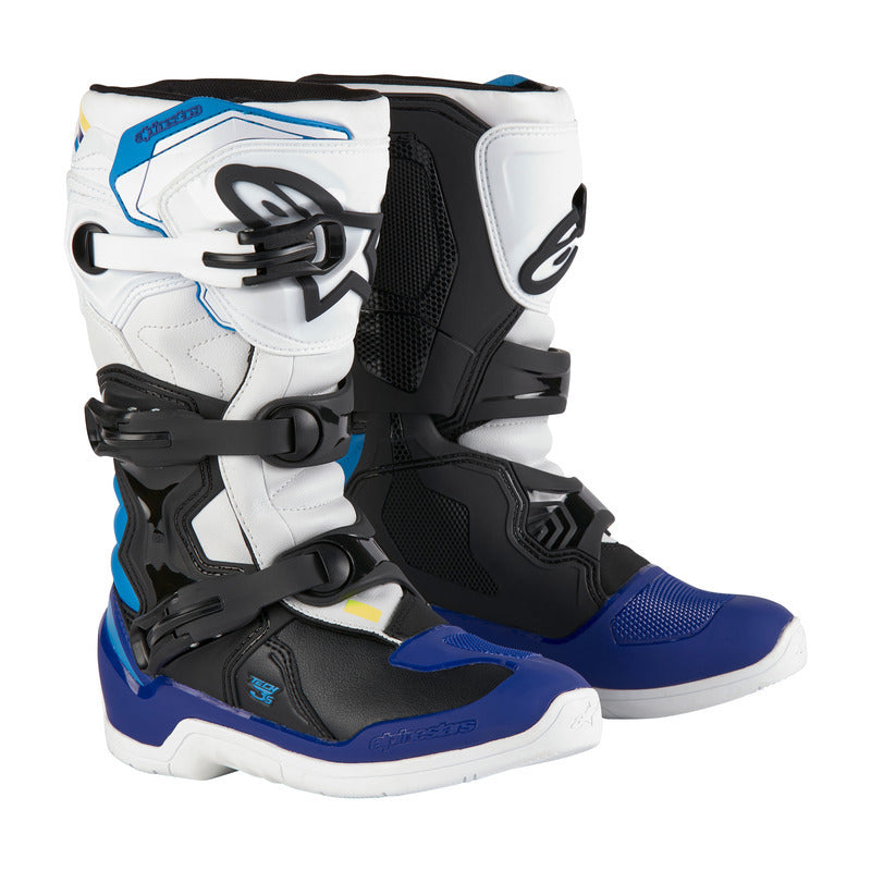 TECH 3S YOUTH BOOTS WHITE-BLACK ENAMEL-BLUE