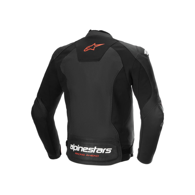 FASTER V3 AIR LEATHER JACKET BLACK FLURO-RED