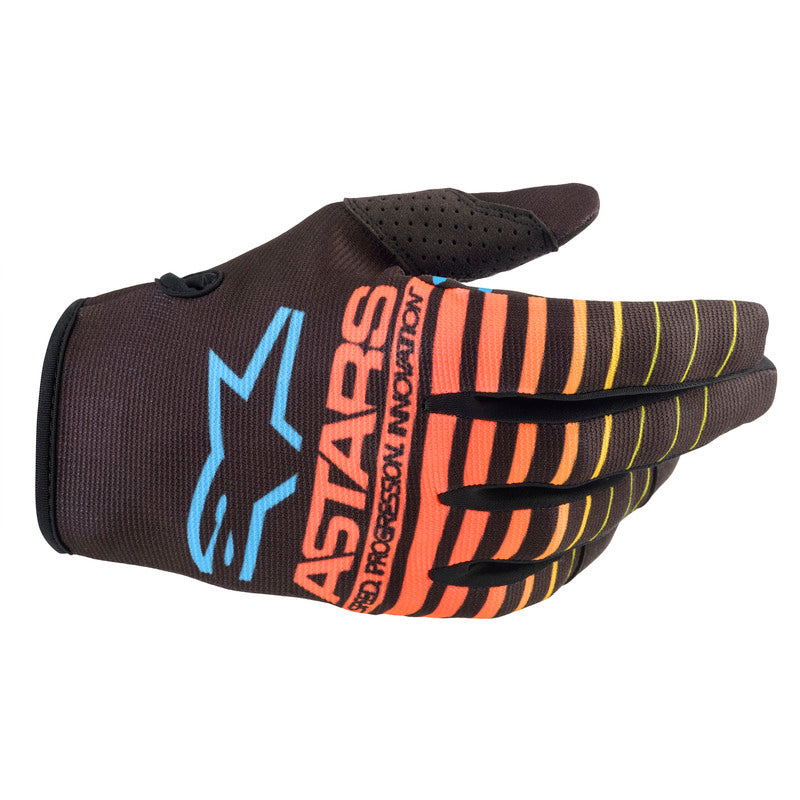 2022 YOUTH RADAR GLOVES BLACK/FLURO YELLOW/CORAL