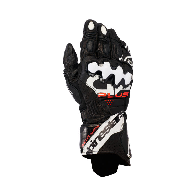GP PLUS R V3 LEATHER GLOVES BLACK WHITE