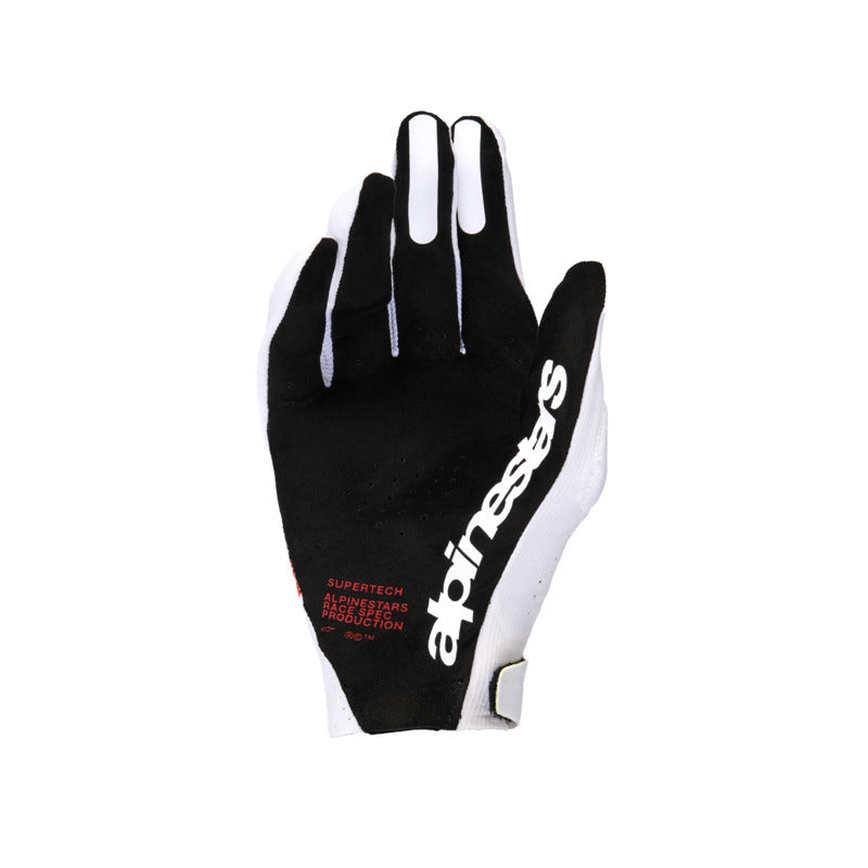 2026 SUPERTECH MX GLOVES WHITE BLACK FIRE-RED