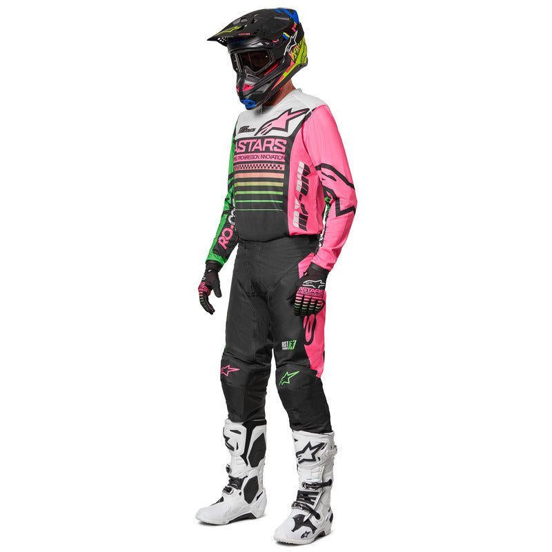 2022 RACER COMPASS PANTS BLACK/YELLOW/FLURO CORAL (1534)