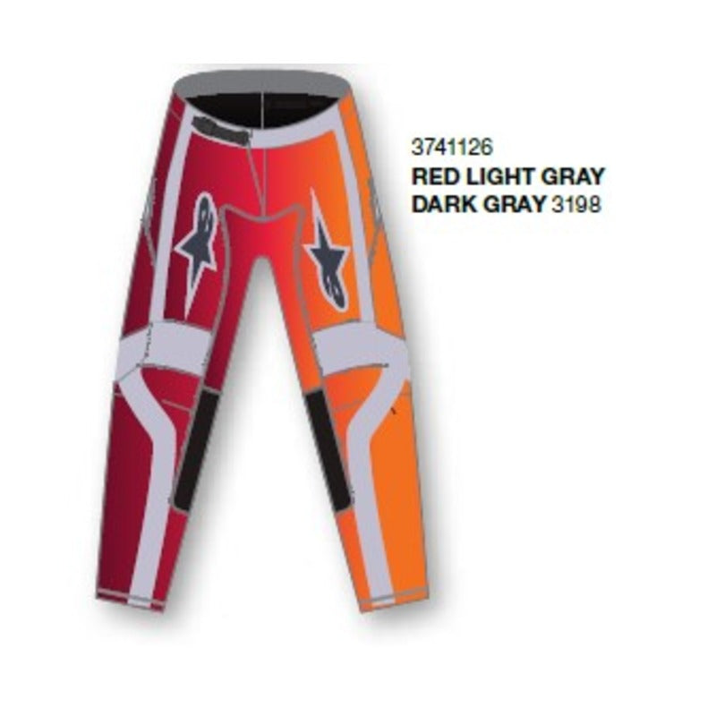 2026 YOUTH FLUID PORTL PANTS RED LIGHT-GRAY DARK-GRAY