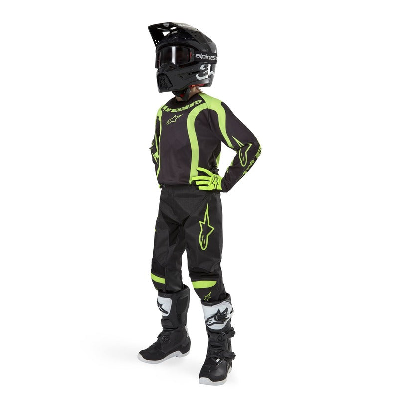 2024 YOUTH RACER LURV PANTS BLACK FLUROYELLOW