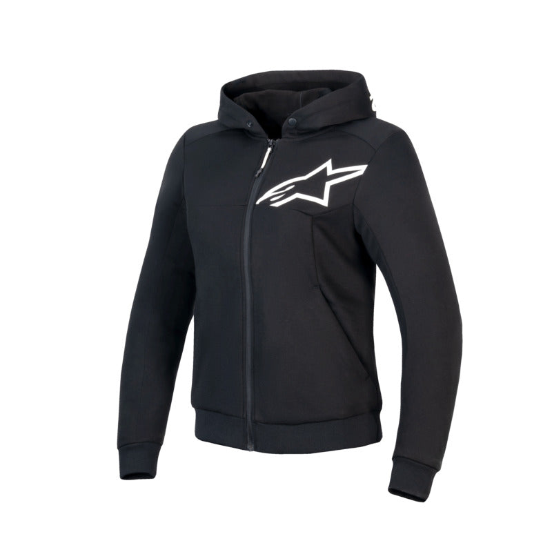 WOMENS CHROME V2 SPORT HOODIE BLACK WHITE