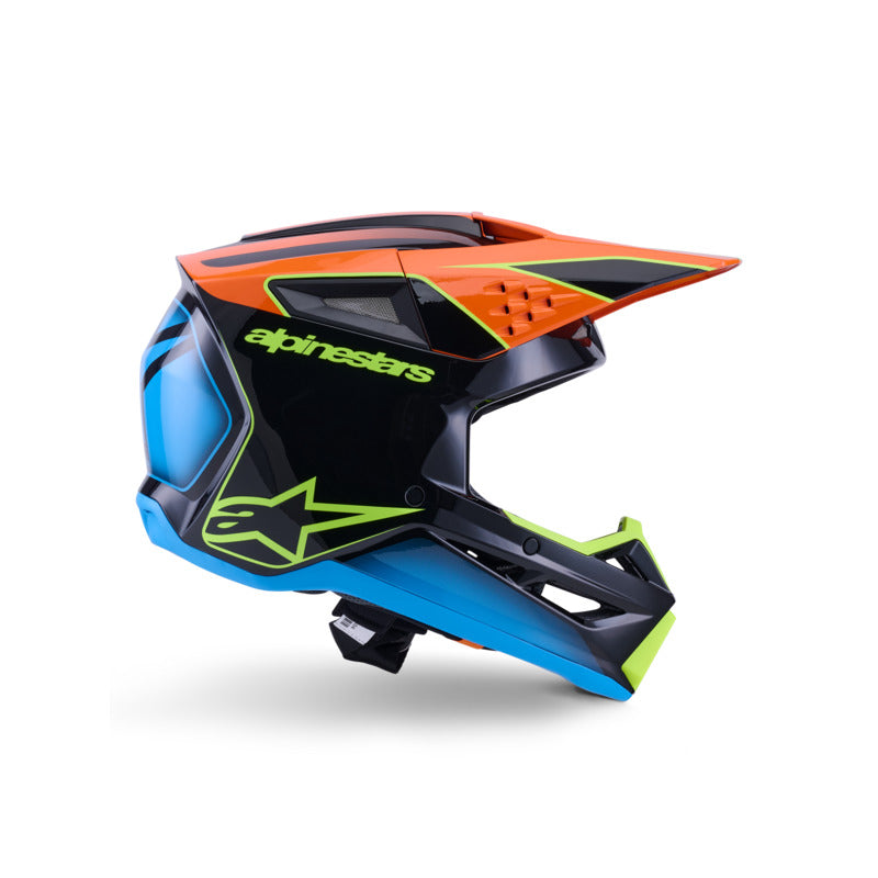 SM3 FRAY HELMET ECE06 BLACK ORANGE FLURO YELLOW GLOSSY