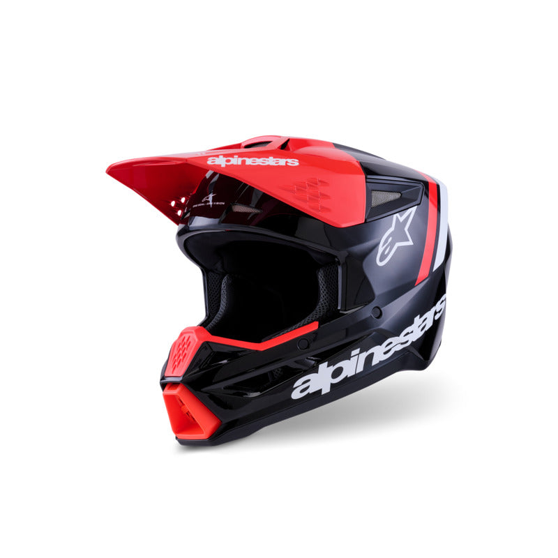 SM3 RADIUM HELMET ECE06 BLACK FLURO-RED WHITE GLOSSY