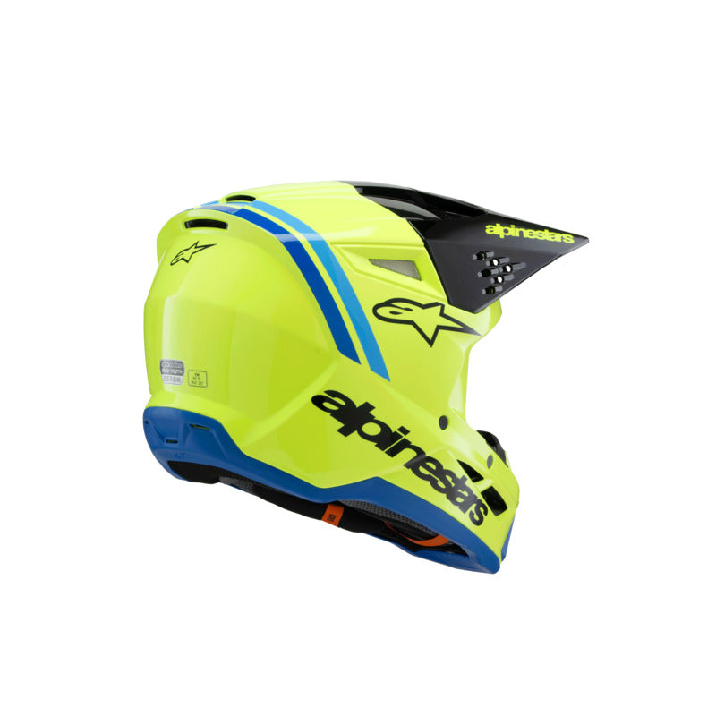 SM3 YOUTH RADIUM HELMET ECE06 FLURO-YELLOW BLACK BLUE GLOSSY (5017)