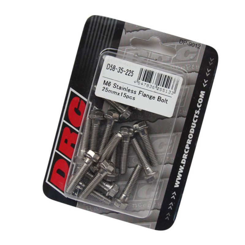 DRC BOLT FLANGE S/STEEL M6x25mm 15 PACK $#$