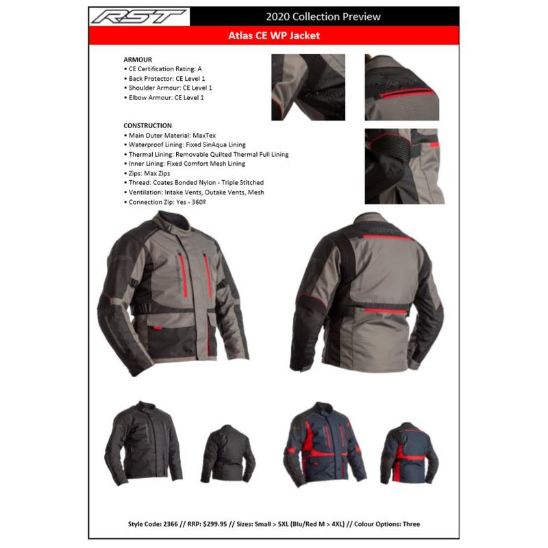 ATLAS CE WATERPROOF JACKET GREY-BLACK