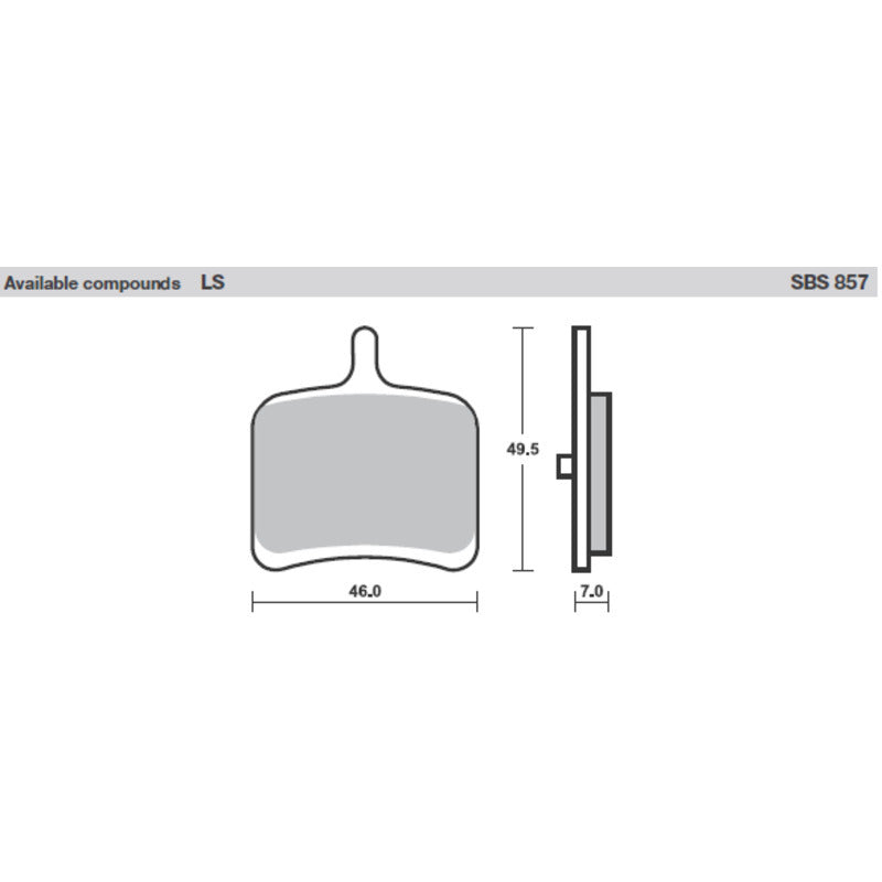 SBS 857H.LS REAR PADS | SINTER STREET >> SB857LS