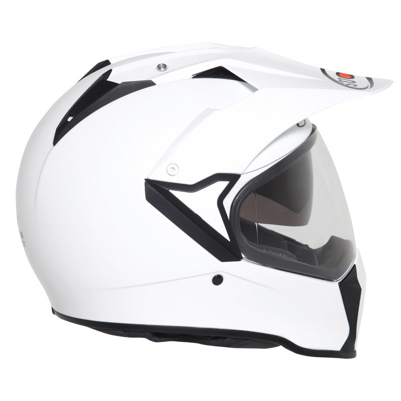 MX TOURER PLAIN ADVENTURE HELMET | WHITE