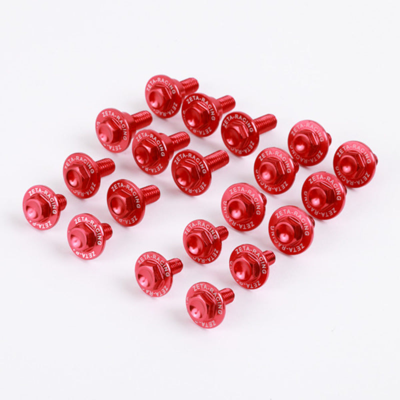 ZETA PLASTICS BOLT KIT ALLOY | CRF250R '14-17, CRF450R '13-16 | 16 PCS RED