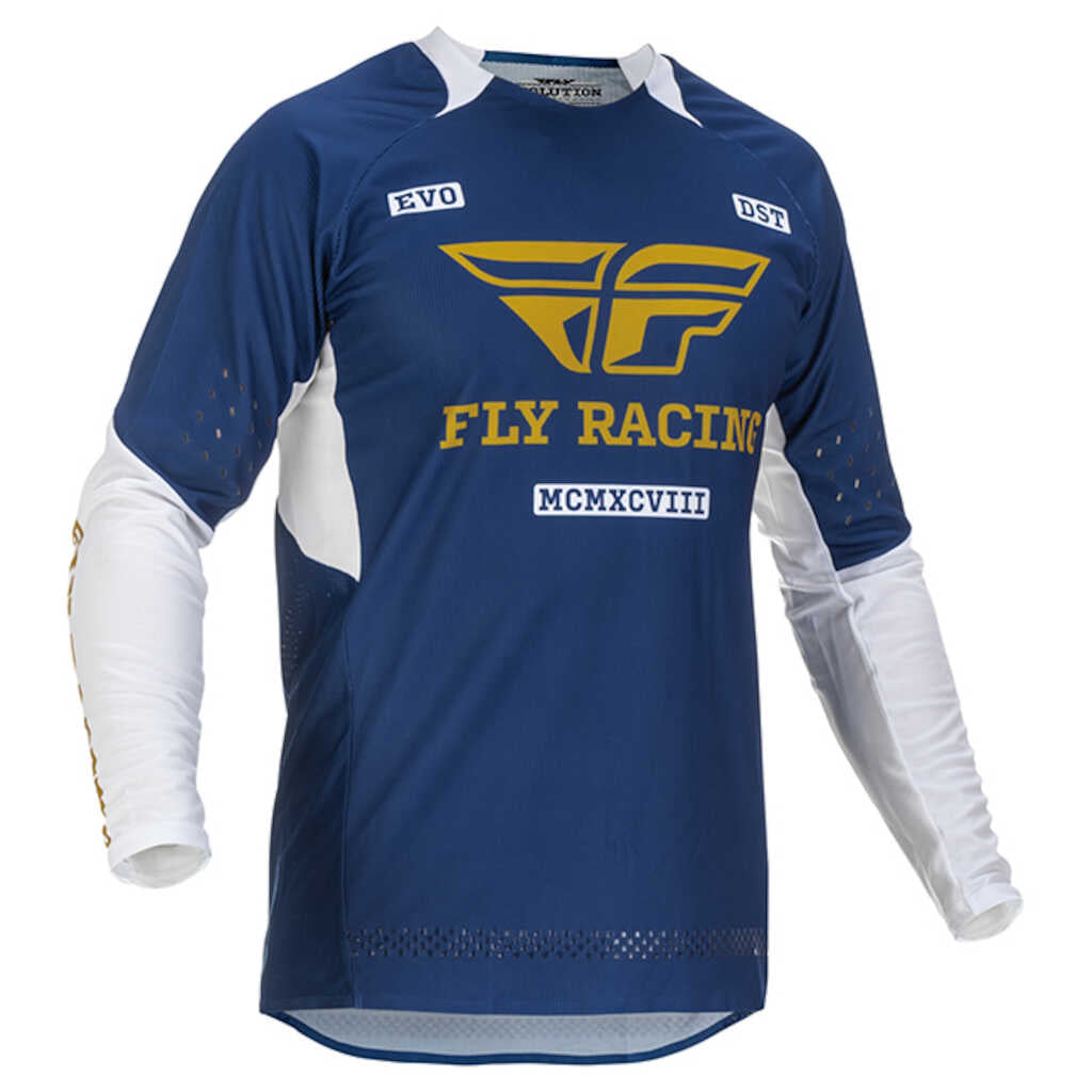 Fly Racing Legacy 2022 Evolution MX Jersey - NVY WHT GLD