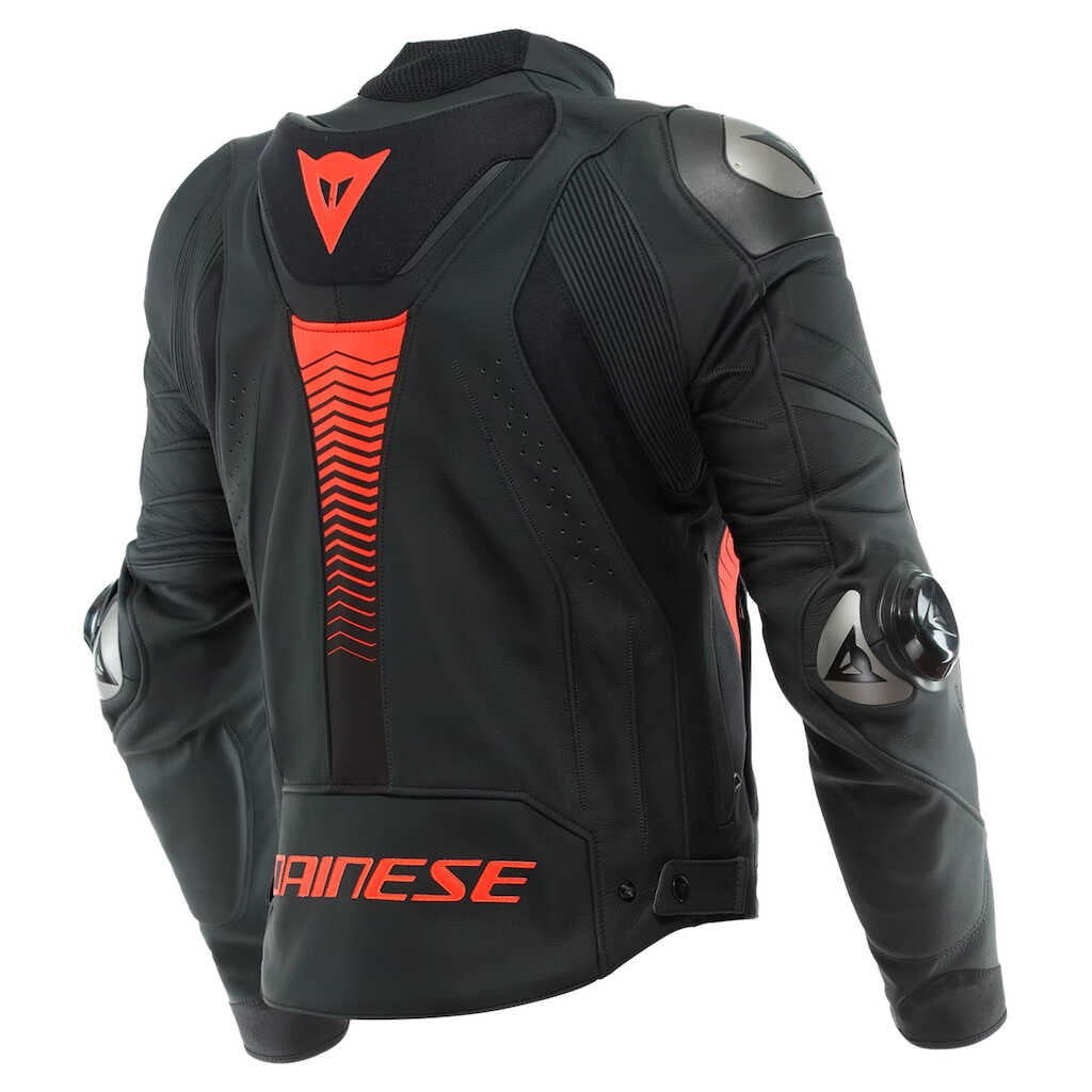 Dainese Super Speed 4 Leather Jacket - BLK-MT/FLU-RED