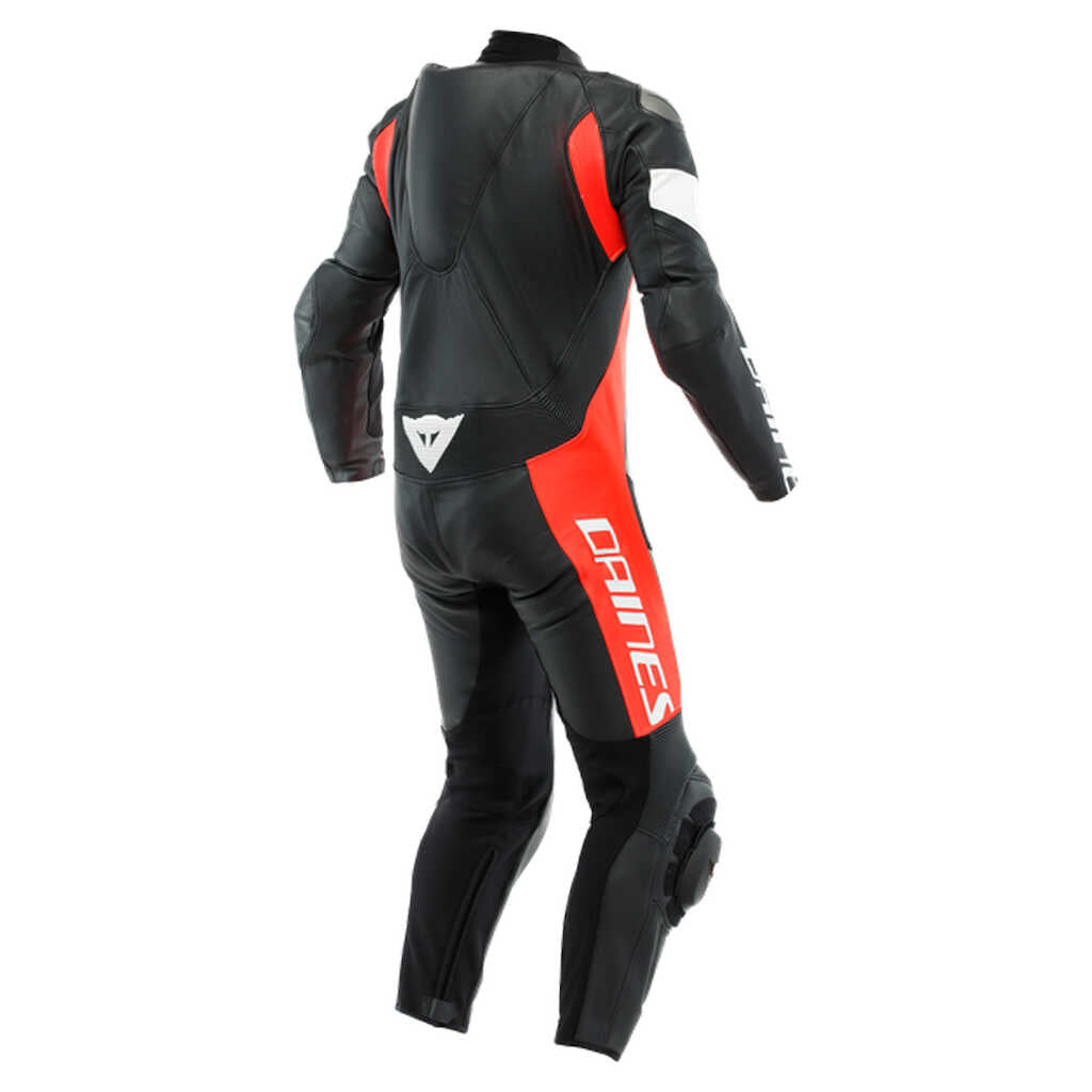 Dainese Tosa 1 Piece Racing Suit - Perforated - BLK/FLU-RED/WHT