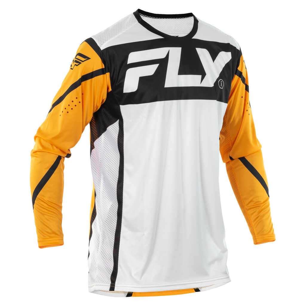 Fly Racing 2025 Lite MX Jersey - WHT BLK MUSTARD