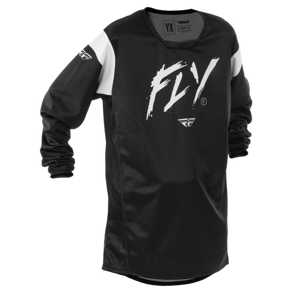 Fly Racing 2025 Kinetic MX Jersey - STOKE BLK WHT