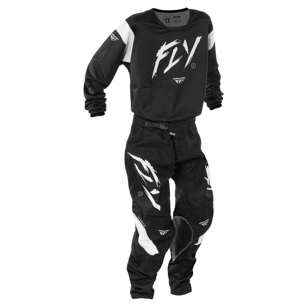 Fly Racing 2025 Kinetic MX Jersey - STOKE BLK WHT