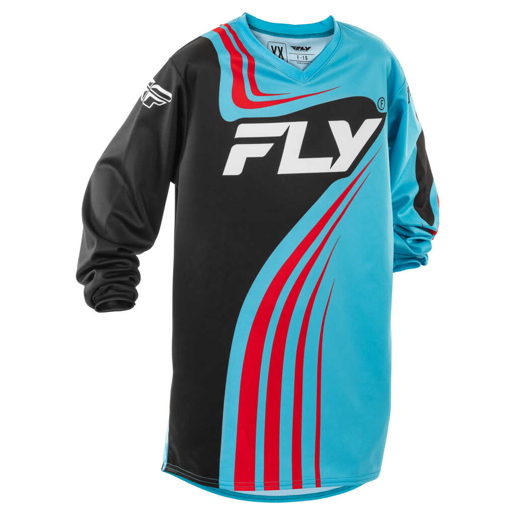 Fly Racing 2025 F-16 MX Jersey - CYAN BLK RED