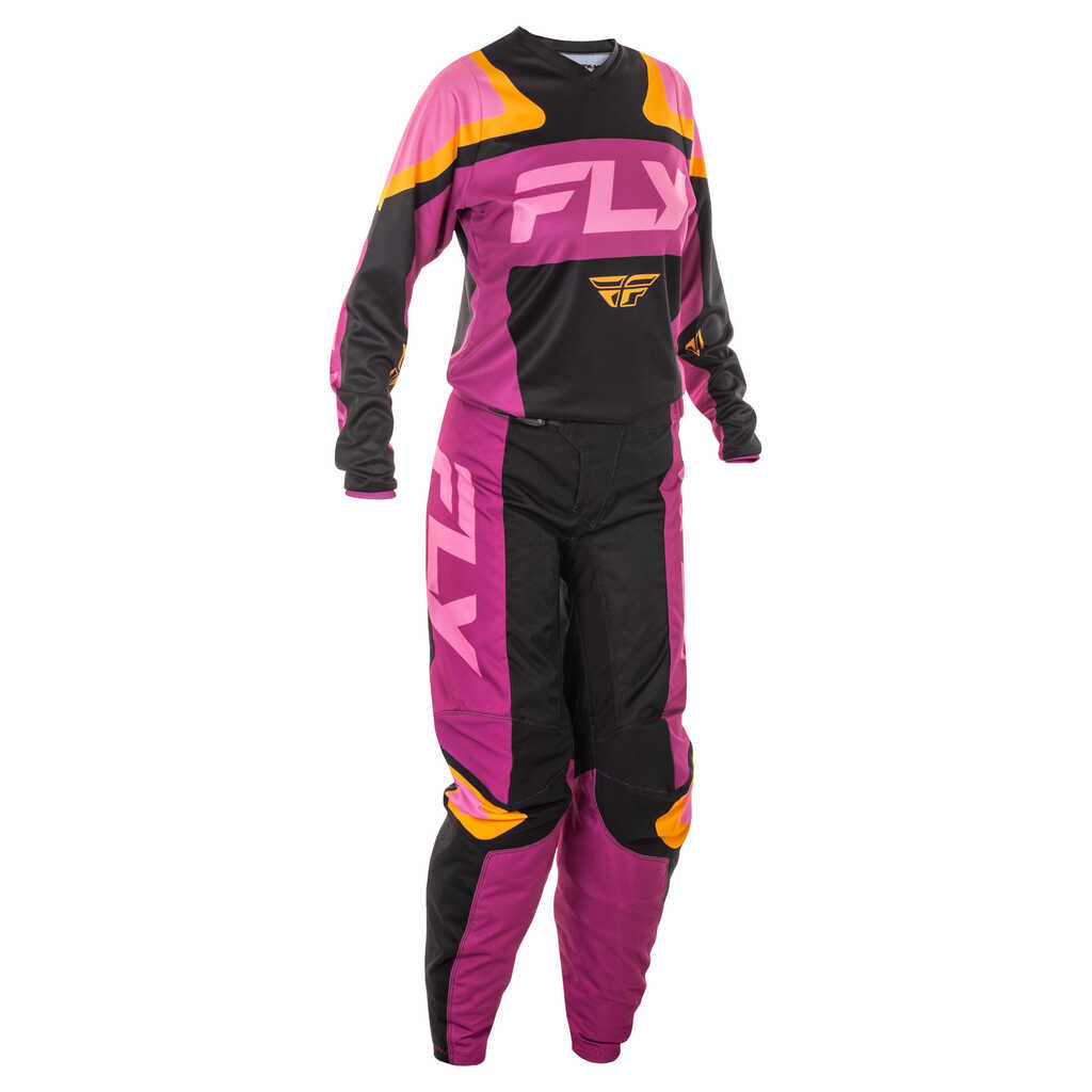 Fly Racing 2025 F-16 MX Pants - BLK MAUVE YEL