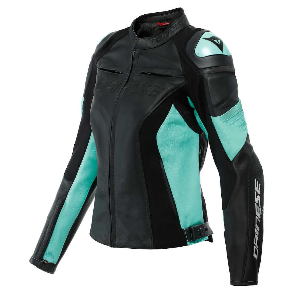 Dainese Racing 4 Leather Jacket - Ladies - BLK/AQUA-GRN