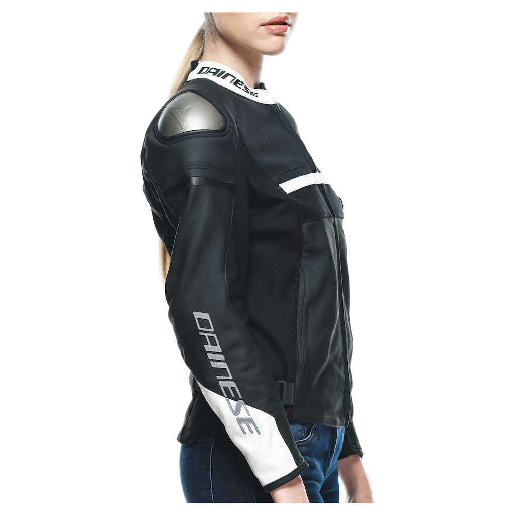 Dainese Rapida Leather Jacket - Ladies - BK-MT/BK-MT/WHT