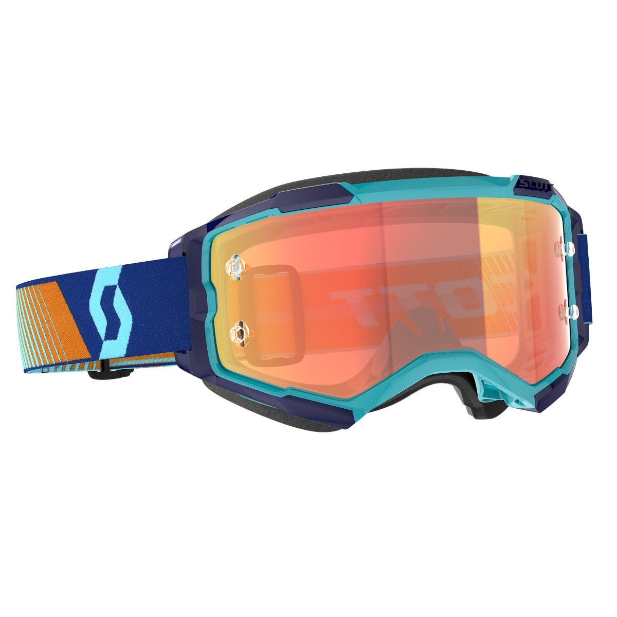 Goggle Fury royal blue/orange orange chrome works