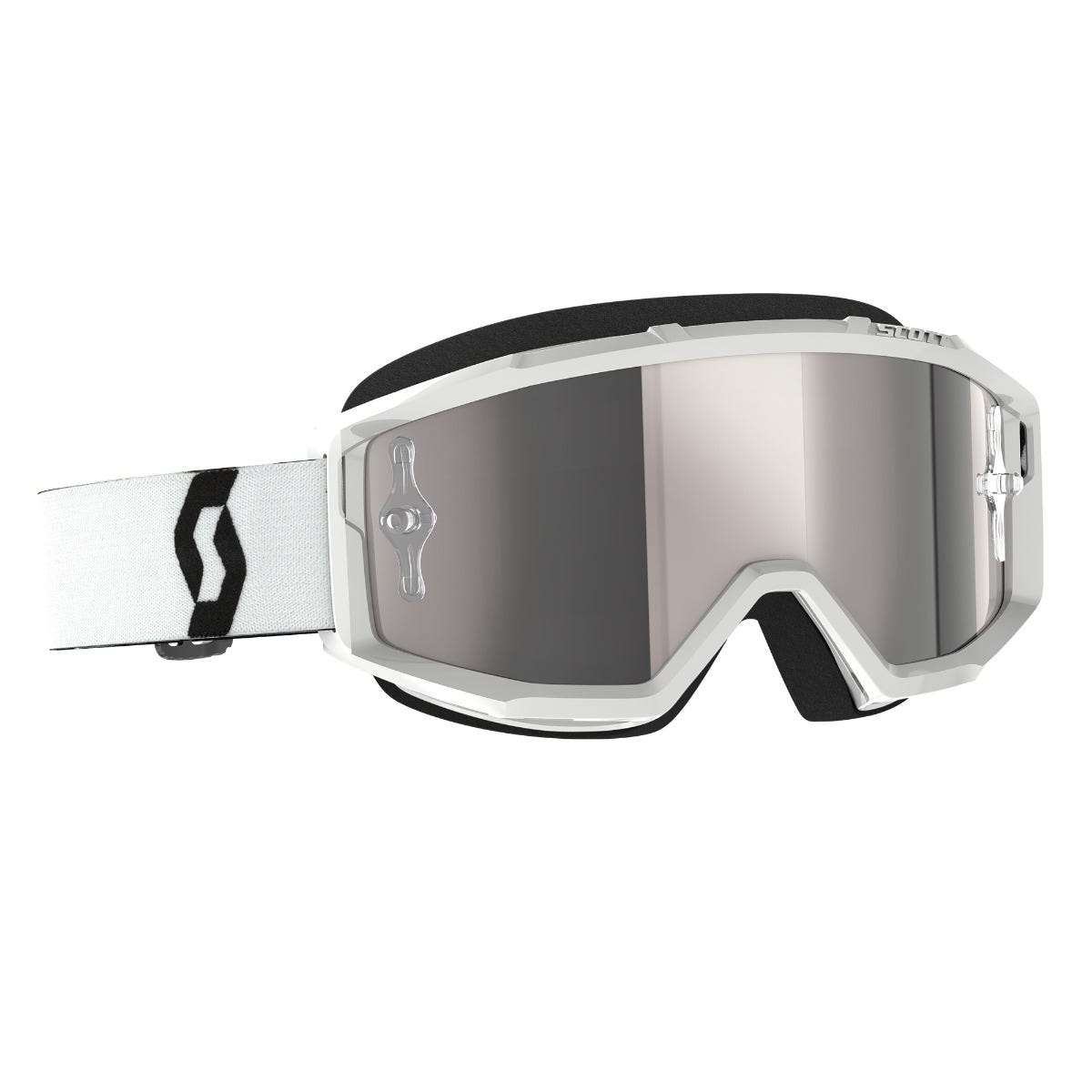 Goggle Primal white silver chrome works