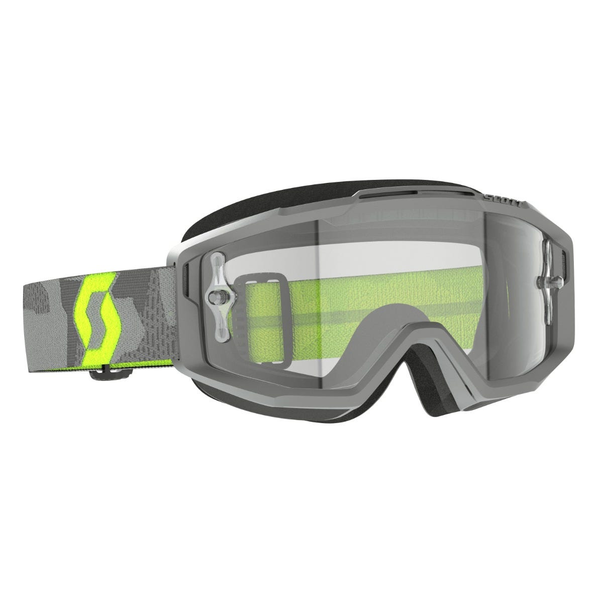 SCOTT Split OTG Goggle - light grey/neon yellow | clear lens