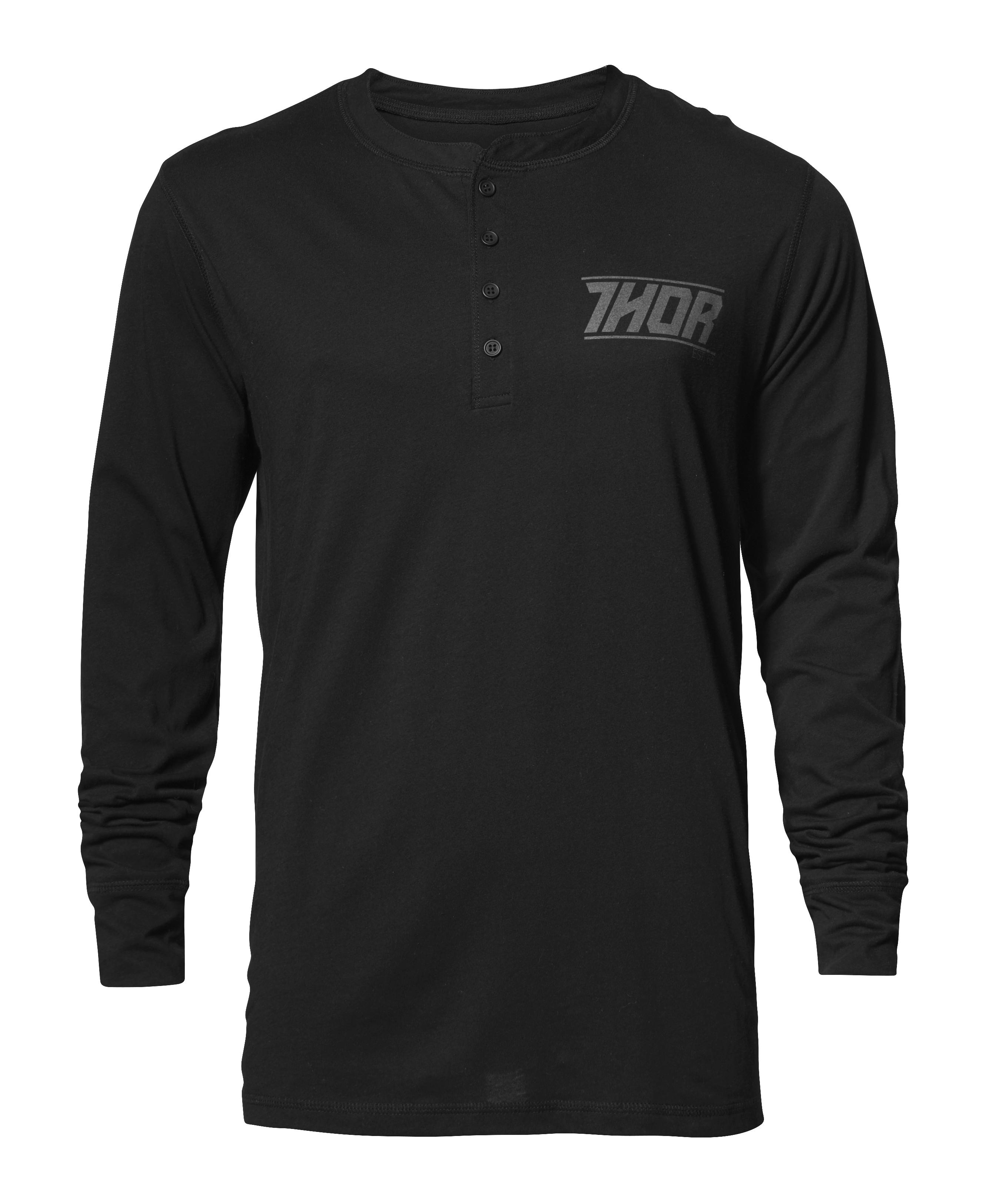 Tee S18 L/S Henley Black – S 3030-16099