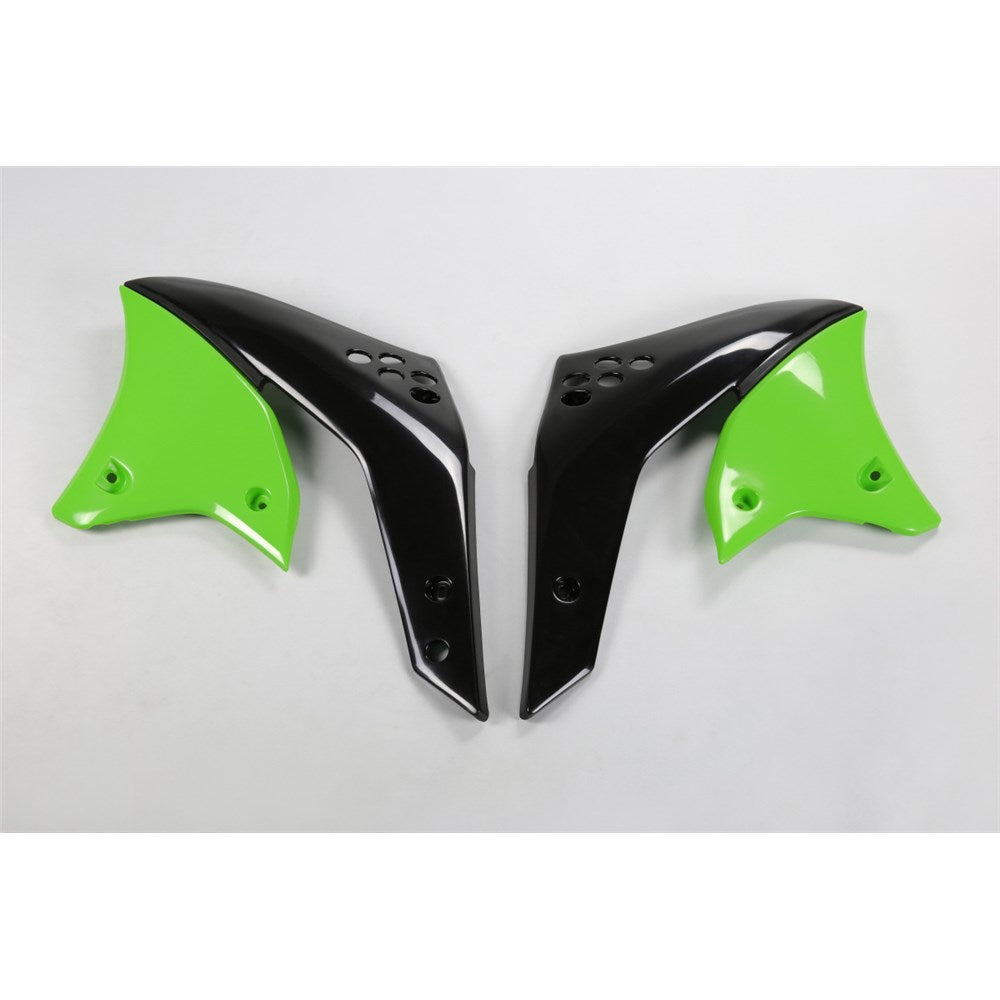 #UFO KX250F RAD SHROUDS 06-07 (STD COLOUR BLK/021/026 GRN)