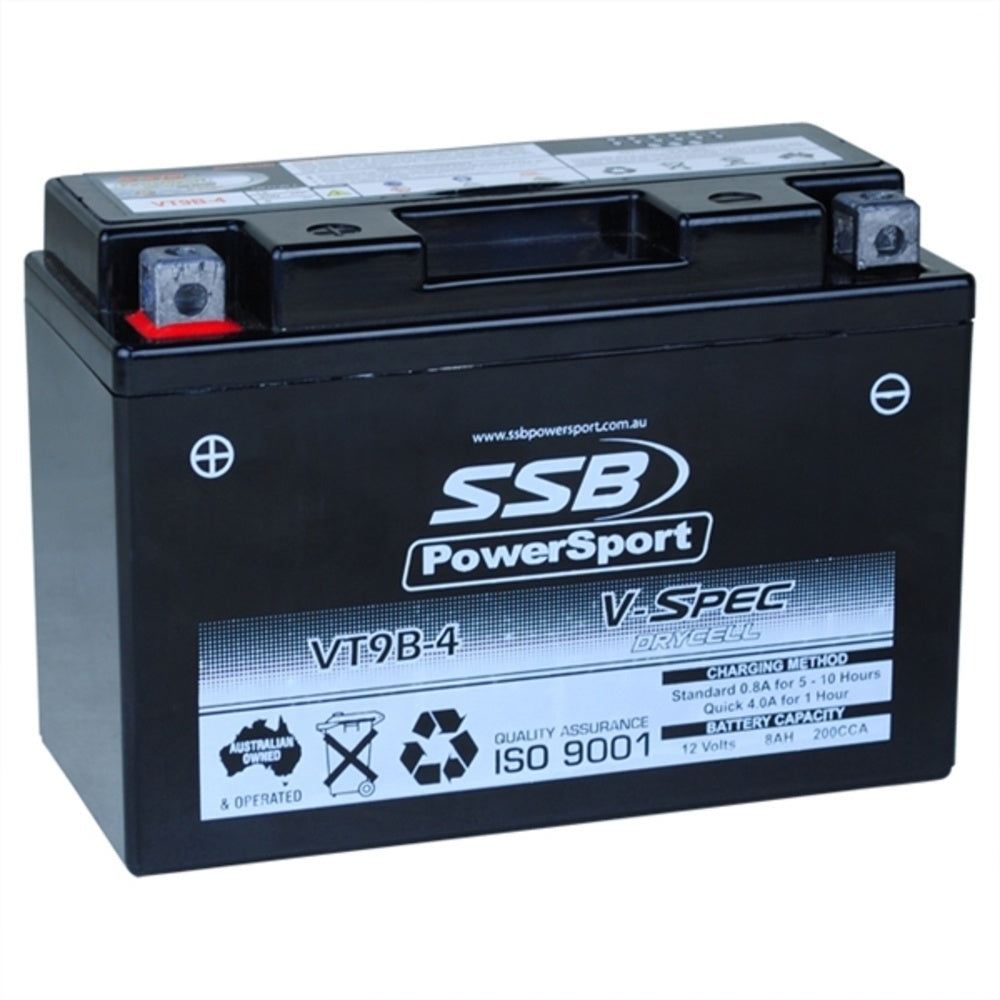 12V SSB V-Spec High Perform. AGM Battery (6) ( YT9B-4, YT9B-4-BS) (3.39 Kg)